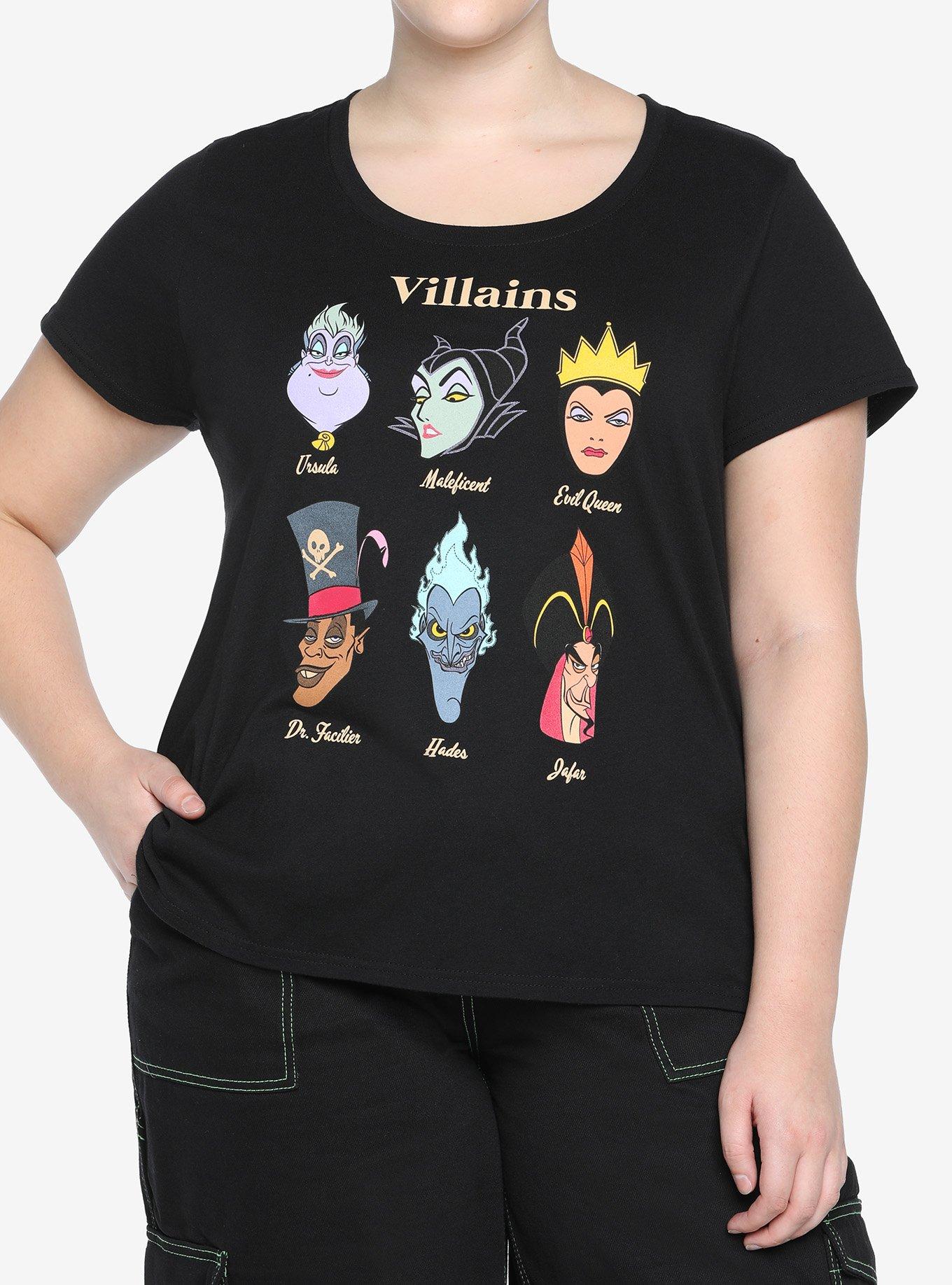 Disney Villains Headshot Girls T-Shirt Plus Size, MULTI, hi-res