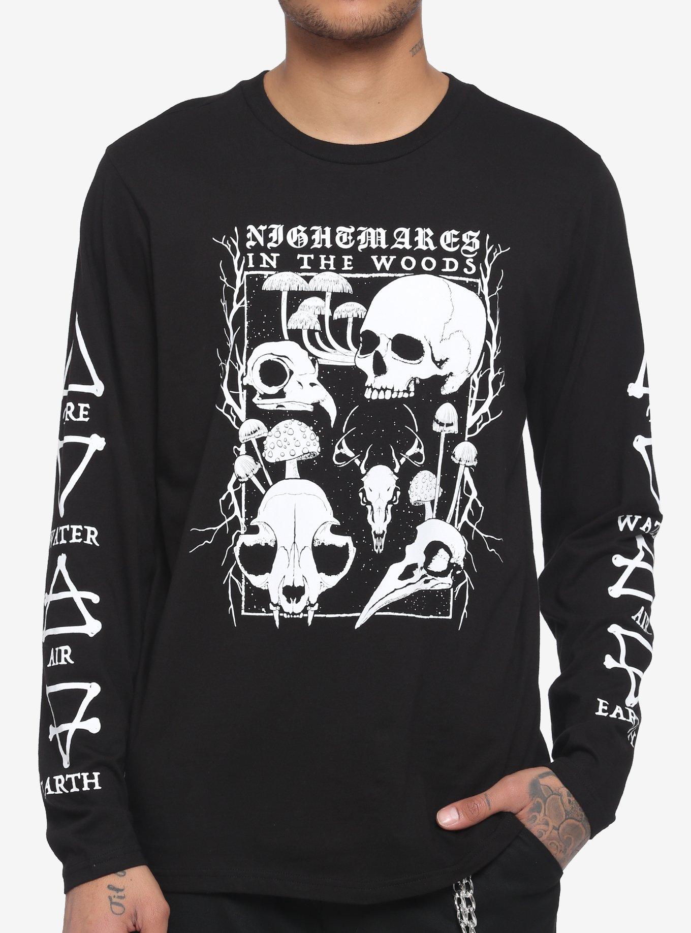 Nightmares In The Woods Long-Sleeve T-Shirt, BLACK, hi-res