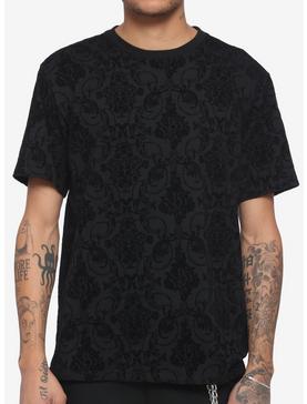 Black Flocked T-Shirt, , hi-res