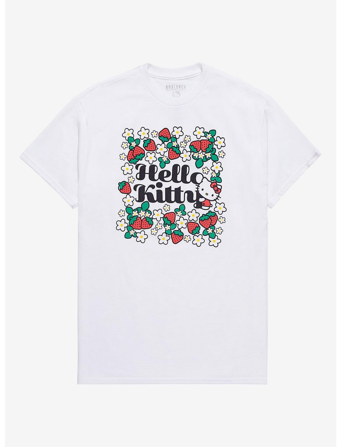 Sanrio Hello Kitty Strawberries Women's T-Shirt - BoxLunch Exclusive, NATURAL, hi-res