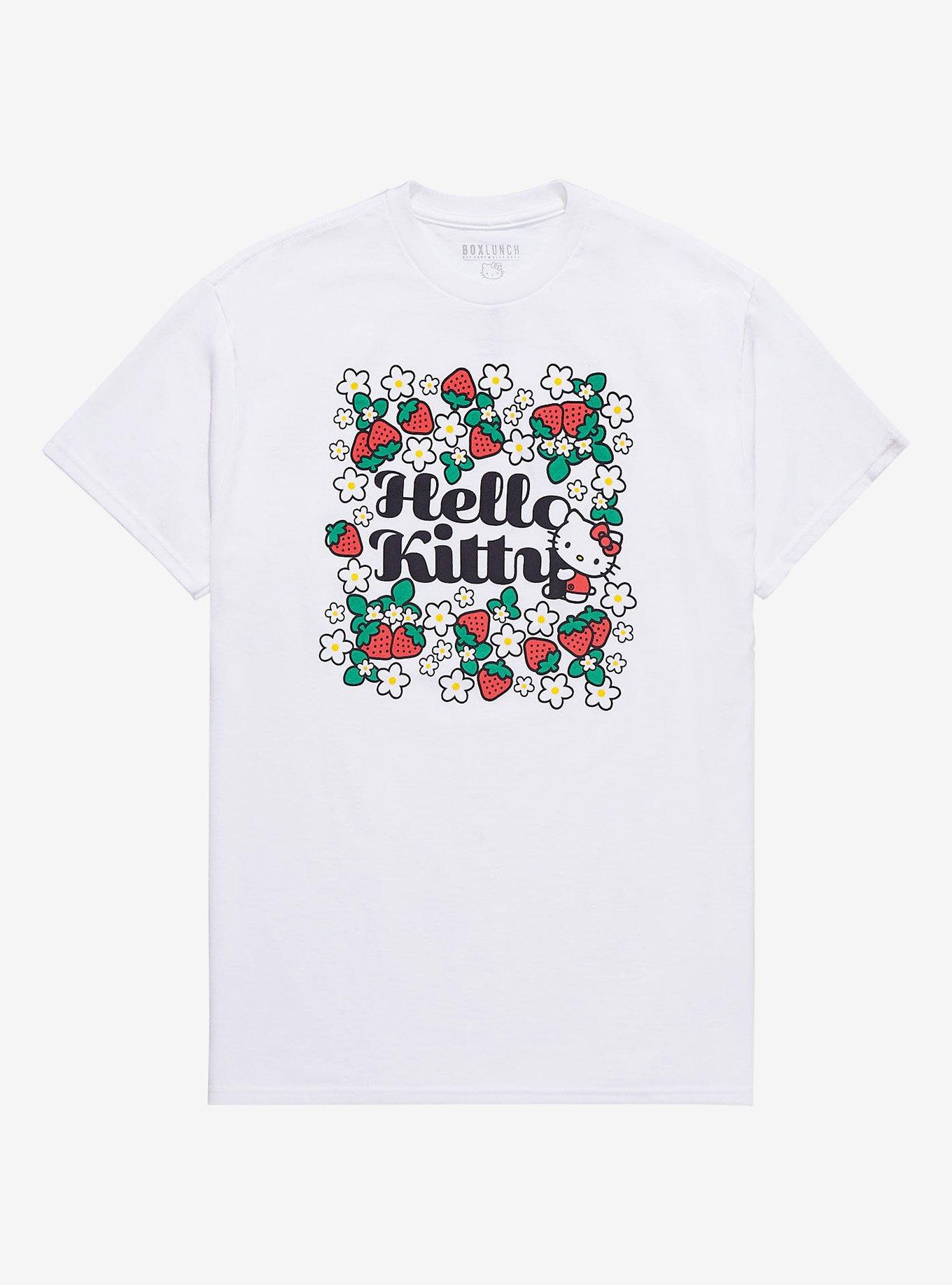 Sanrio Hello Kitty Strawberries Women's T-Shirt - BoxLunch Exclusive, NATURAL, hi-res