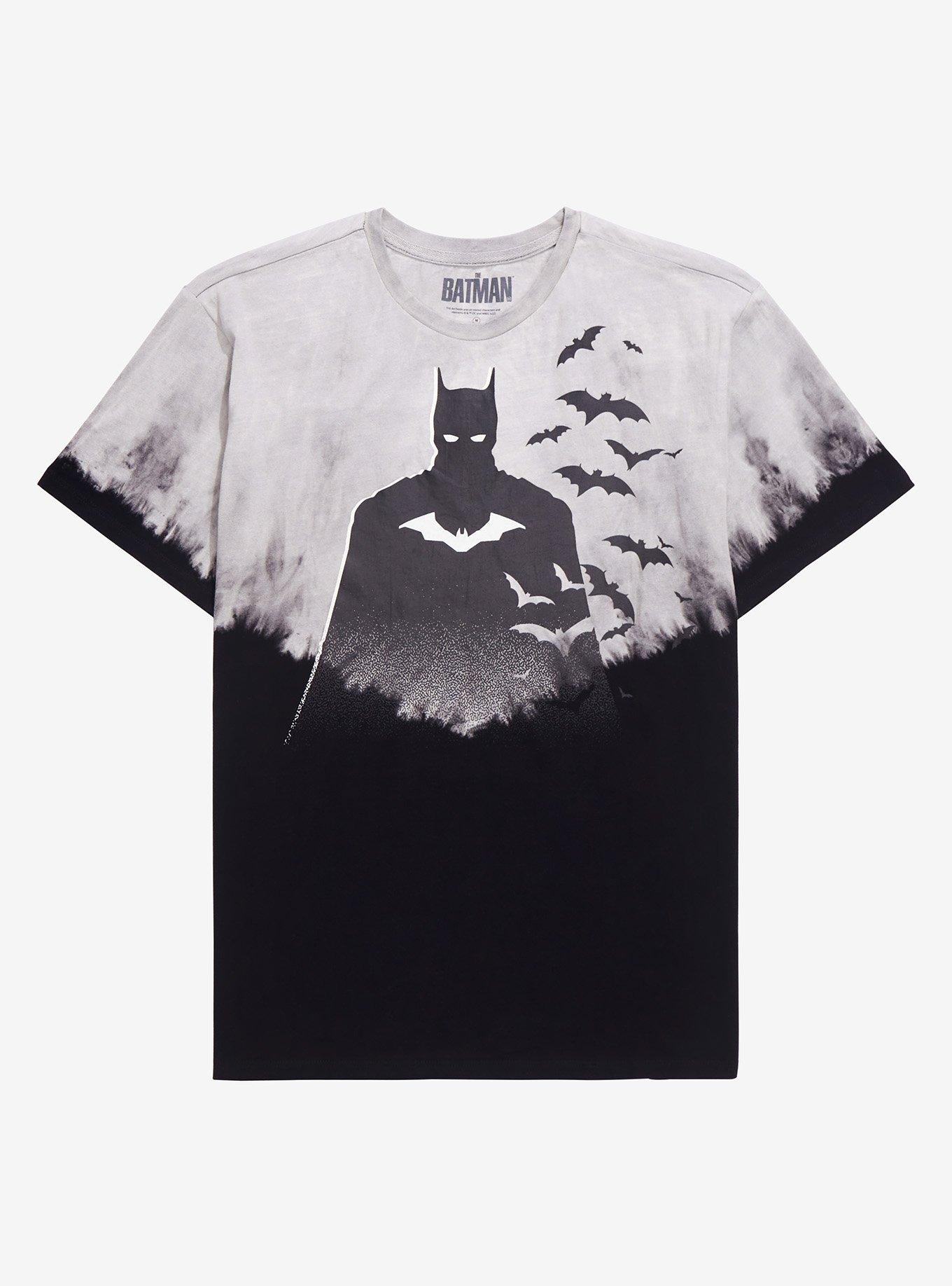 - | Women\'s Silhouette Portrait Comics BoxLunch T-Shirt DC Exclusive Batman BoxLunch Dip-Dye