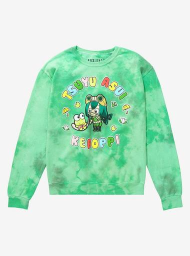 My Hero Academia x Hello Kitty and Friends Tsuyu u0026 Keroppi Women's Tie-Dye  Crewneck - BoxLunch Exclusive | BoxLunch
