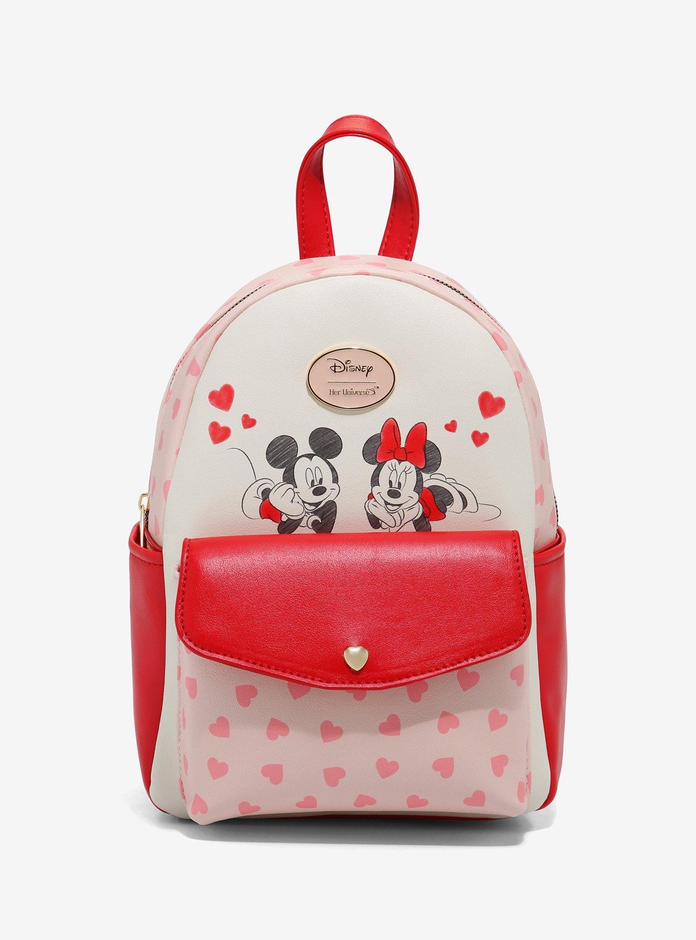 New Disney Mickey & Minnie Mouse Icon Leopard Print Mini Backpack Bag