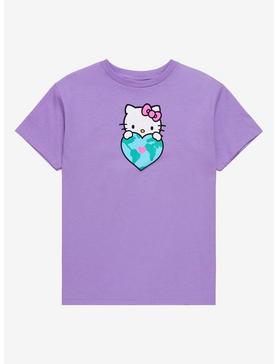 Sanrio Hello Kitty Heart Globe Youth T-Shirt - BoxLunch Exclusive, , hi-res