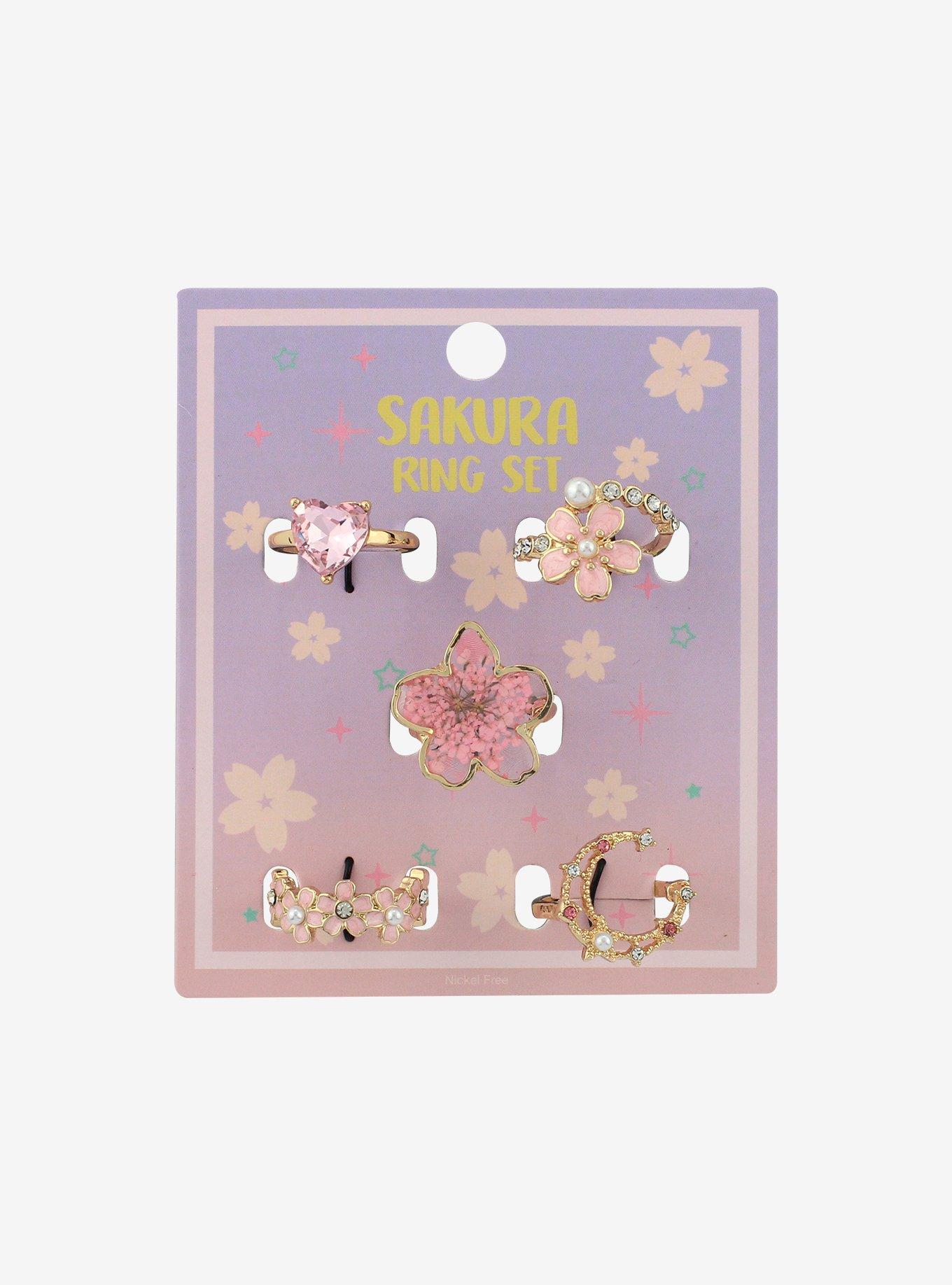 Sakura Sparkle Ring Set