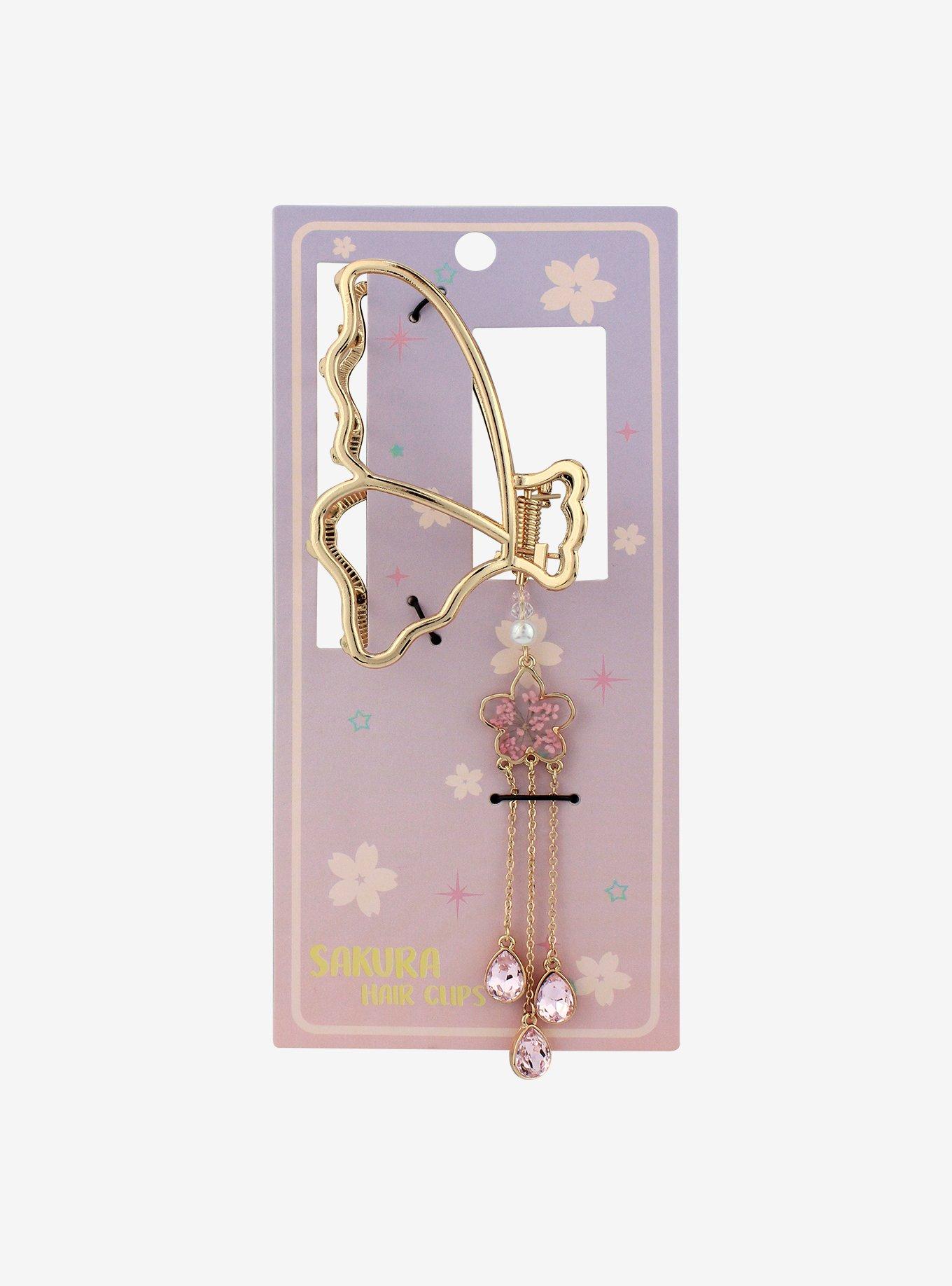 Sakura Metal Dangle Hair Clip, , hi-res