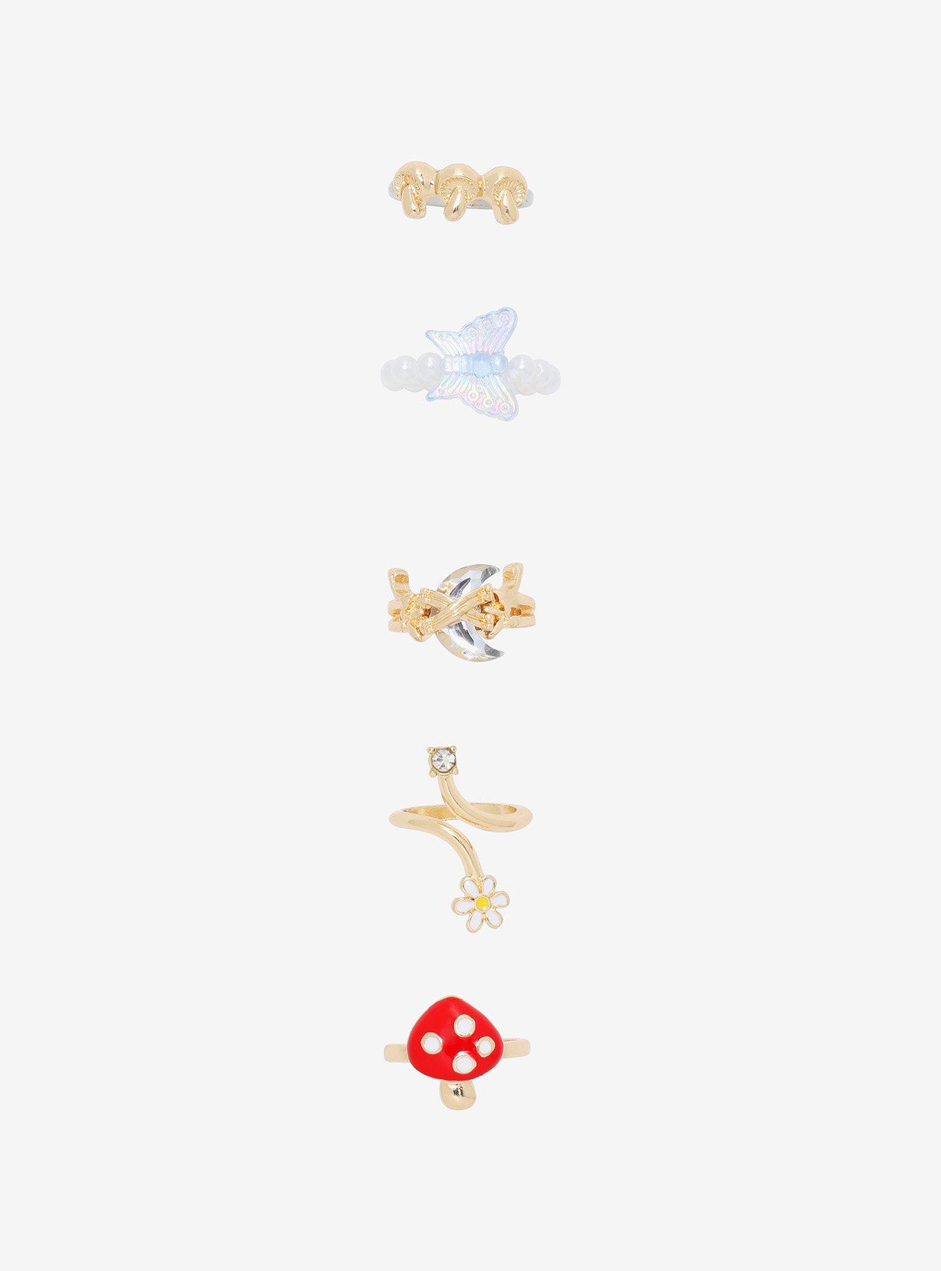 Mushroom Butterfly Ring Set, , hi-res