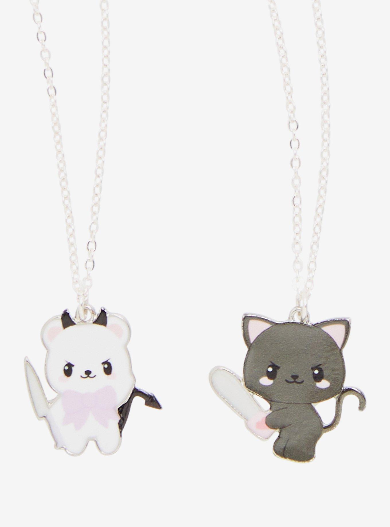 Devilish Cat Bear Best Friend Necklace Set Hot Topic