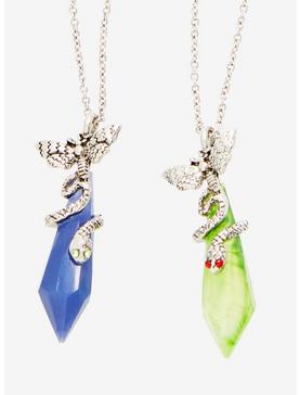 Snake & Moth Crystal Best Friend Necklace Set, , hi-res