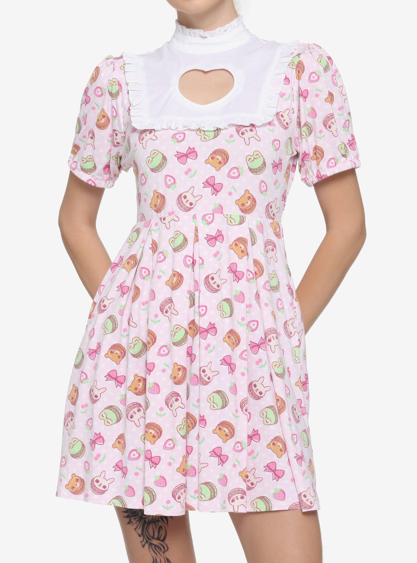 Kawaii Macaron Pleated Dress