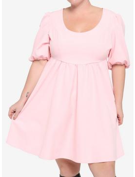 Pink Bow Babydoll Dress Plus Size, , hi-res