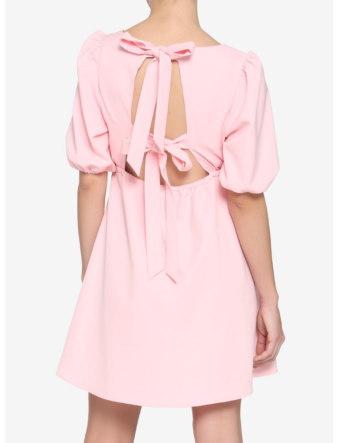 Pink Bow Babydoll Dress, PINK, hi-res