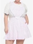 Pink & White Plaid Heart Skirtall Plus Size, BUFFALO PLAID, hi-res