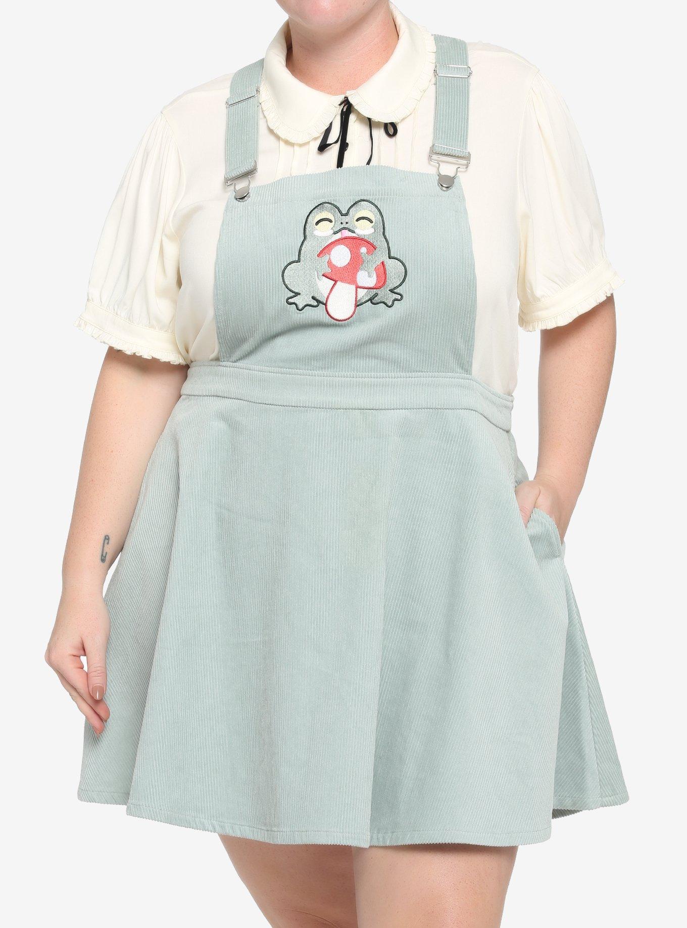 HOT TOPIC Over The Garden Wall Greg Dress Plus Size shirt and skirt overall  set