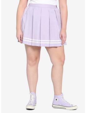 Lavender Pleated Cheer Skirt Plus Size, , hi-res