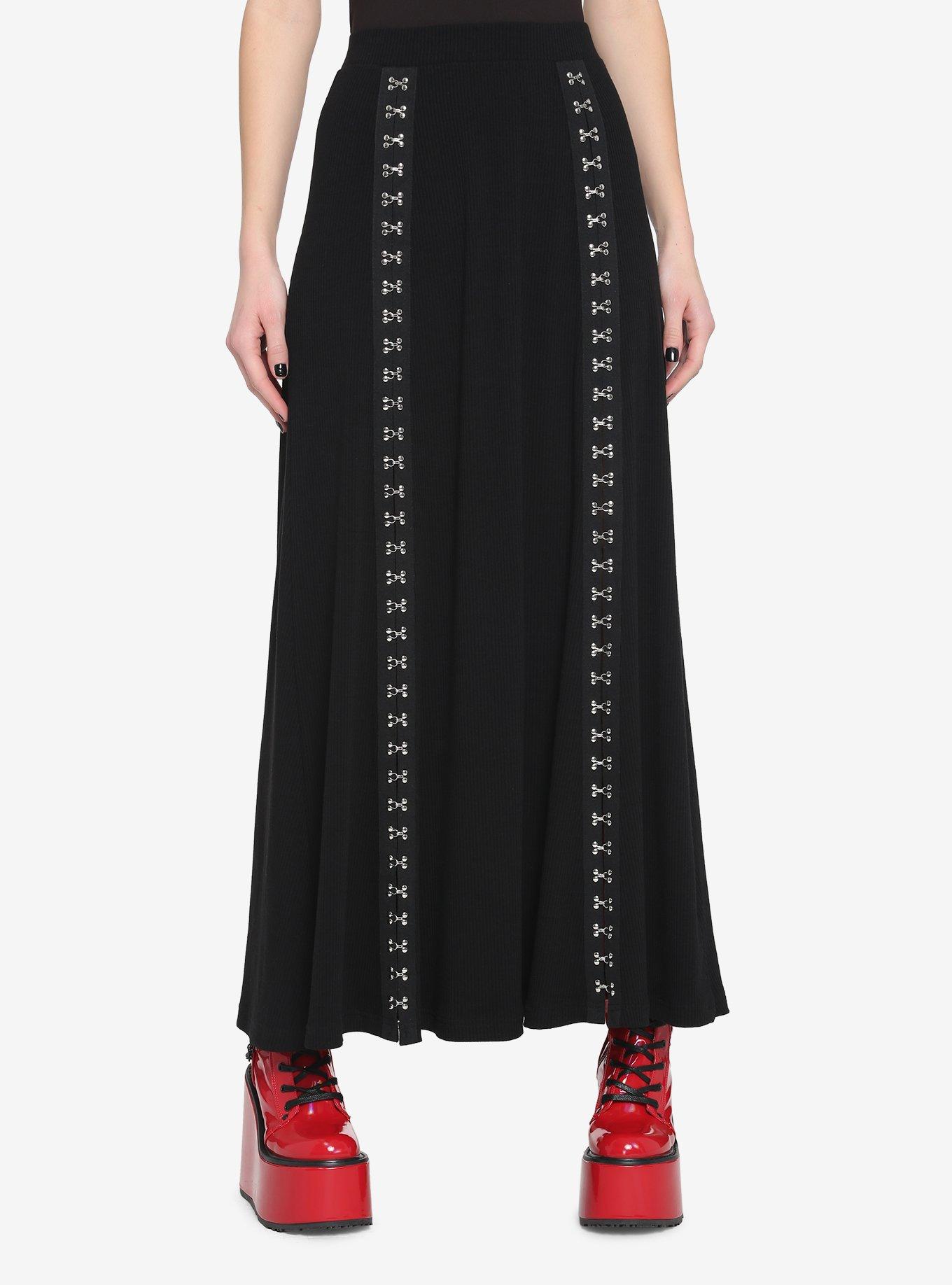 Black HookAndEye Maxi Skirt Hot Topic
