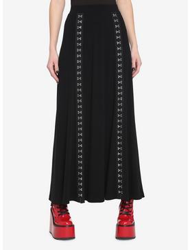 Black Hook-And-Eye Maxi Skirt, , hi-res