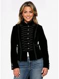Black Velvet Tailed Jacket, BLACK, hi-res