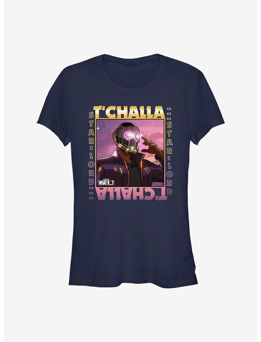 Marvel What If...? T'Challa Was Star-Lord Frame Girls T-Shirt, NAVY, hi-res
