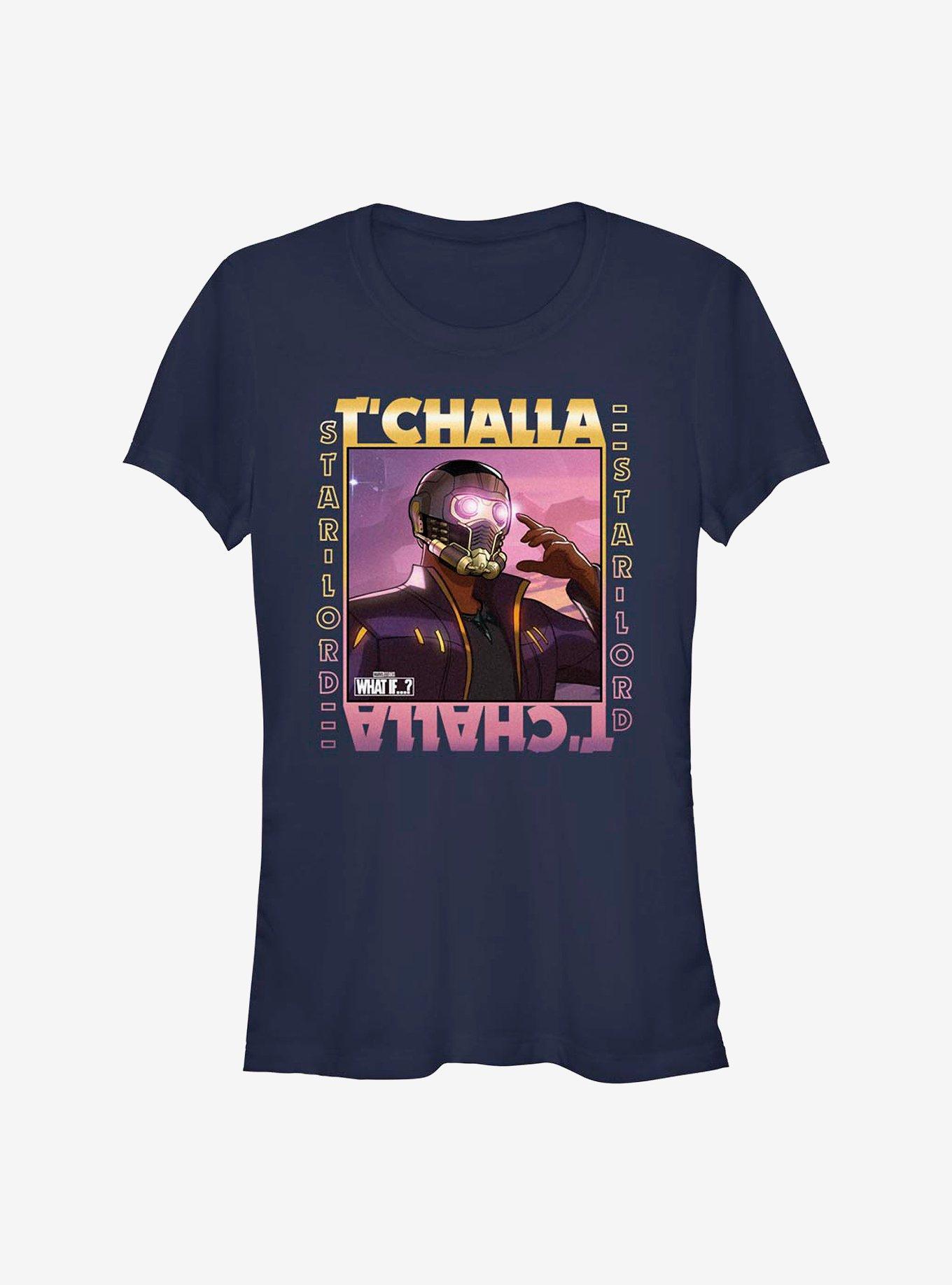 Marvel What If...? T'Challa Was Star-Lord Frame Girls T-Shirt, NAVY, hi-res