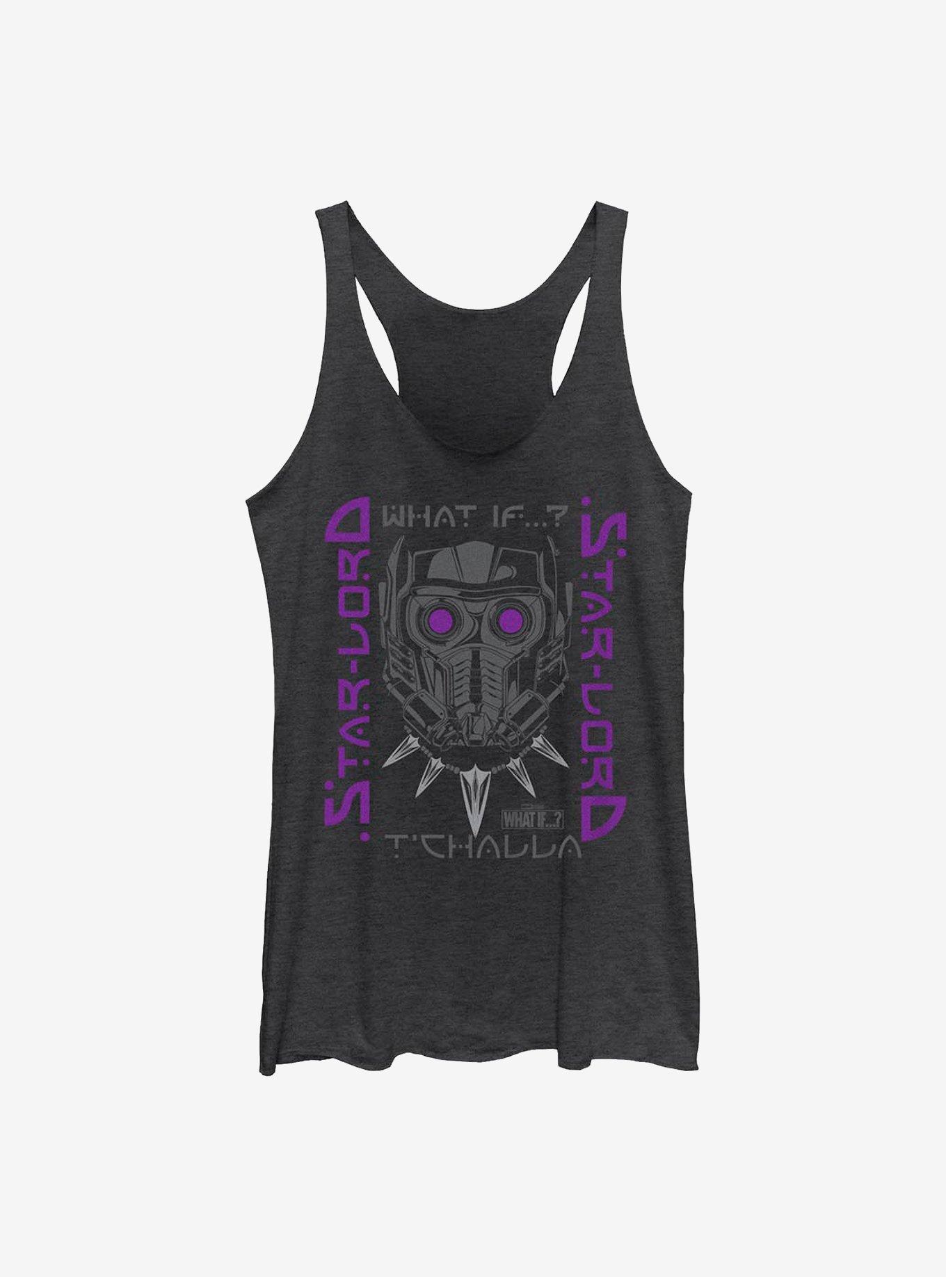 Marvel What If...? Star-Lord T'Challa Girls Tank, BLK HTR, hi-res
