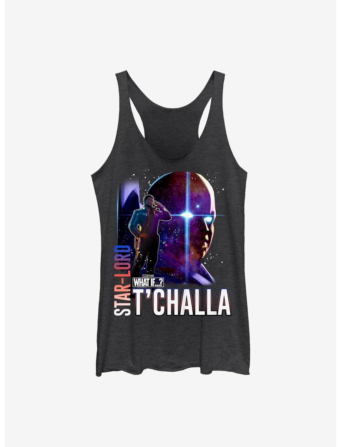 Marvel What If...? Star-Lord Watcher T'Challa Girls Tank, BLK HTR, hi-res