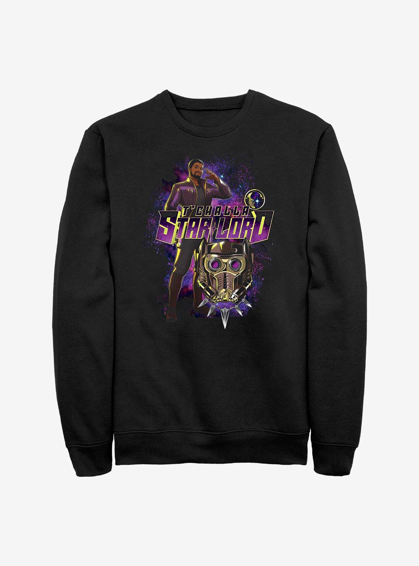 Marvel What If...? T'Challa Star-Lord Crew Sweatshirt, BLACK, hi-res