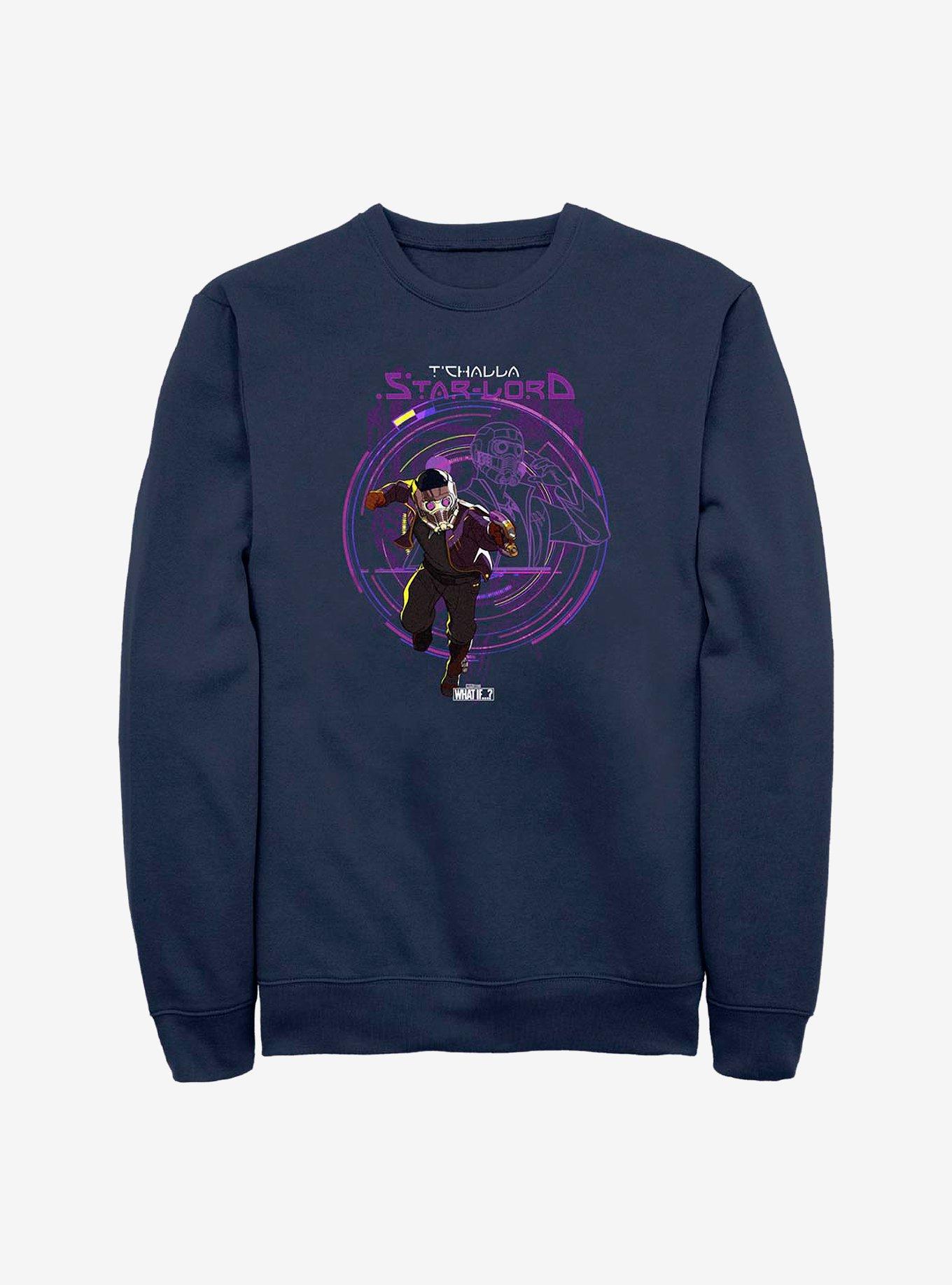 Marvel What If...? T'Challa Star-Lord Crew Sweatshirt, NAVY, hi-res