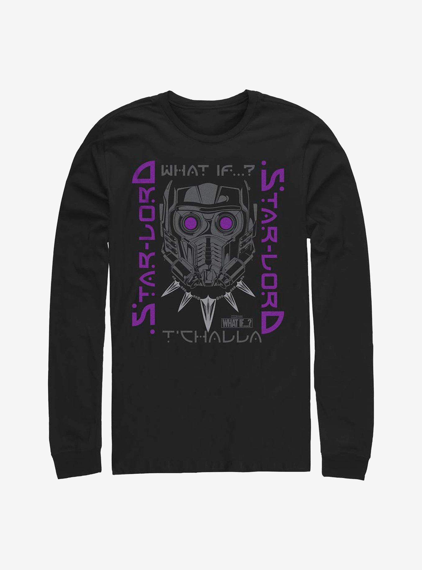 Marvel What If...? Star-Lord T'Challa Long-Sleeve T-Shirt, BLACK, hi-res