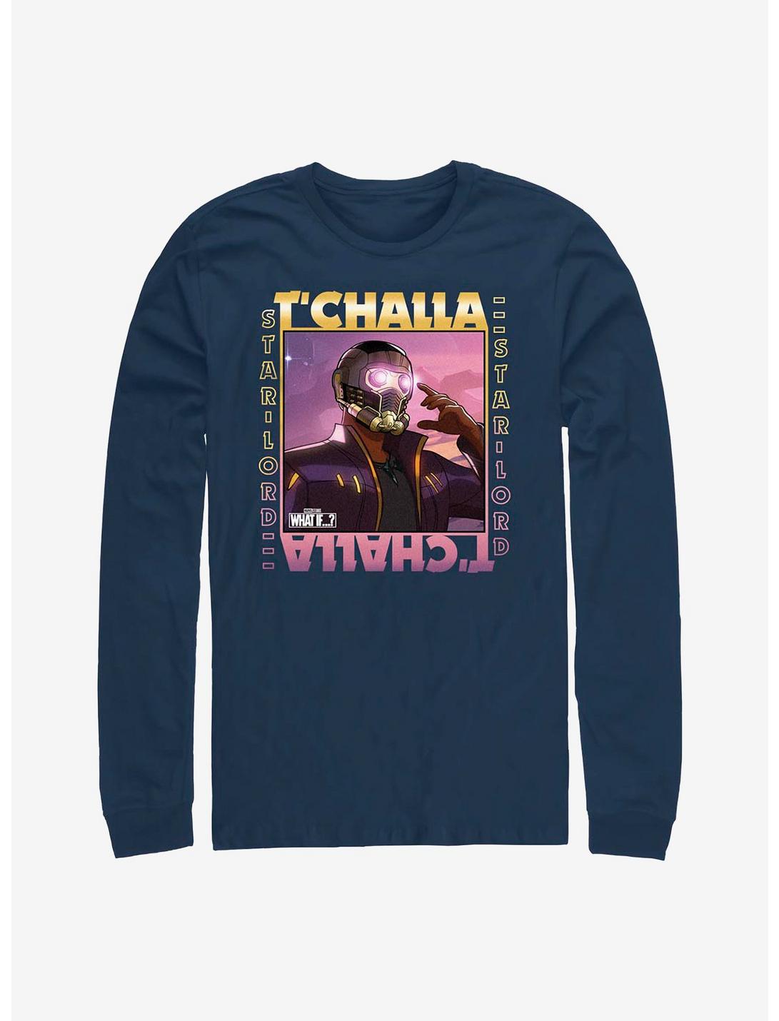 Marvel What If...? T'Challa Was Star-Lord Frame Long-Sleeve T-Shirt, NAVY, hi-res
