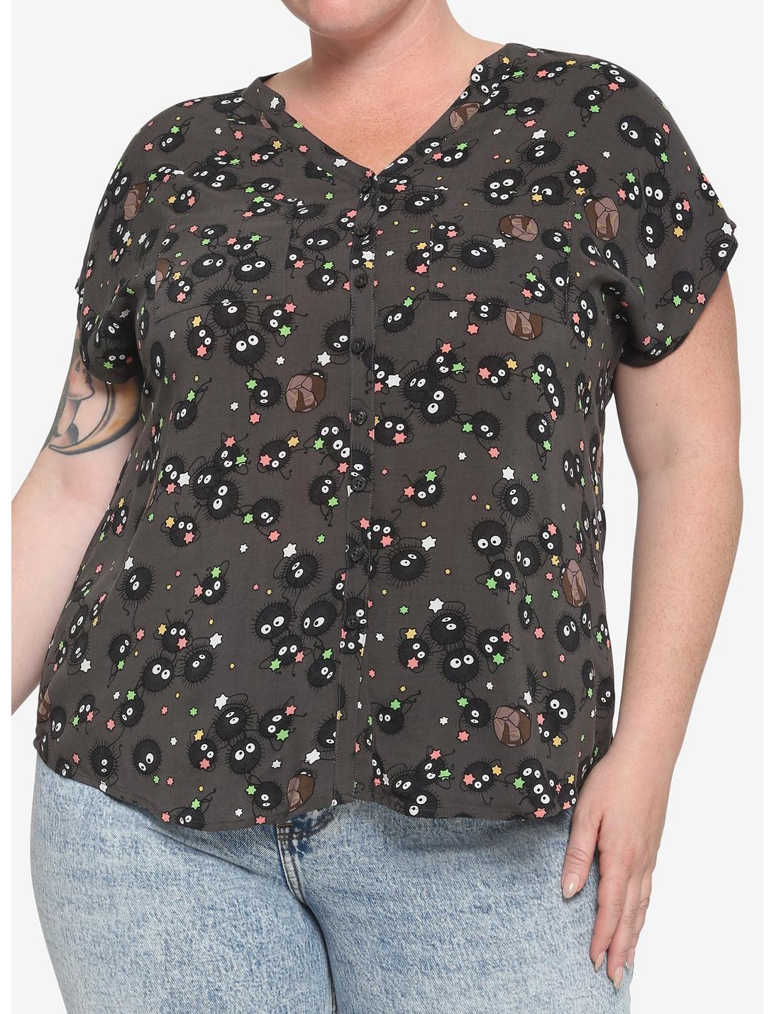 Her Universe Studio Ghibli Spirited Away Soot Sprites Woven Button-Up Plus Size, MULTI, hi-res