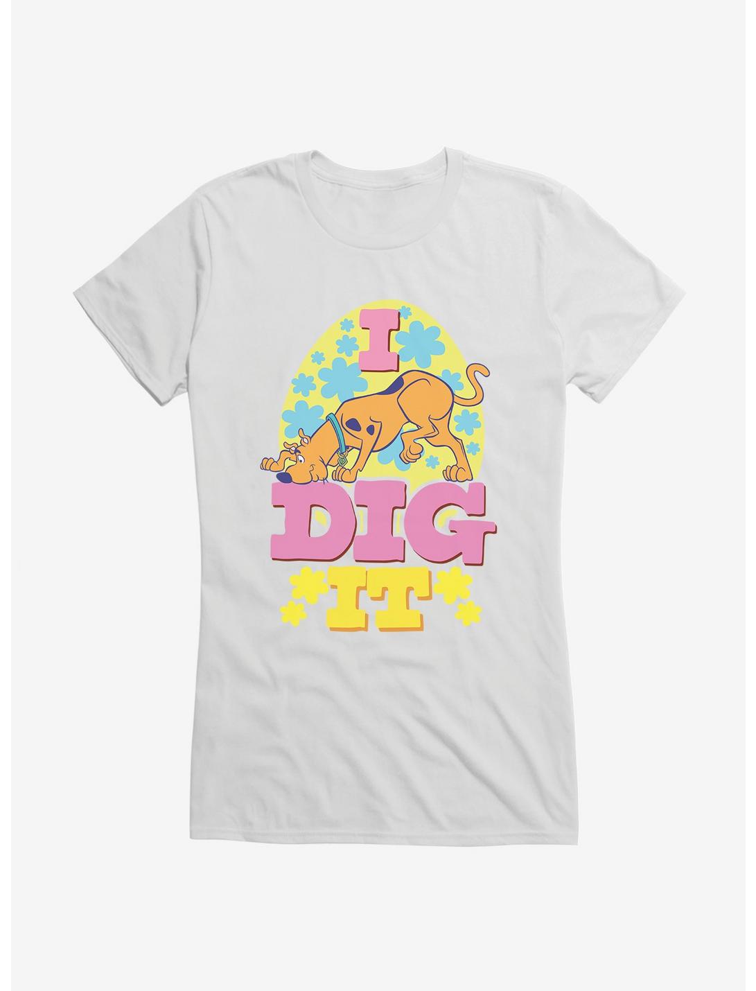 Scooby-Doo I Dig It Flowers Girls T-Shirt, WHITE, hi-res