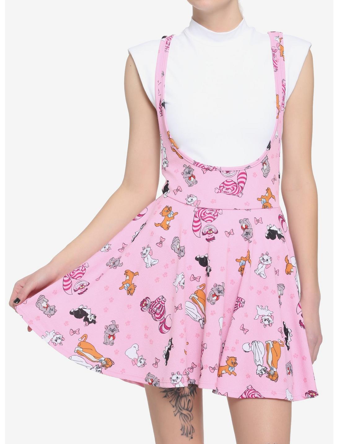 Disney Cats Pink Suspender Skirt, MULTI, hi-res