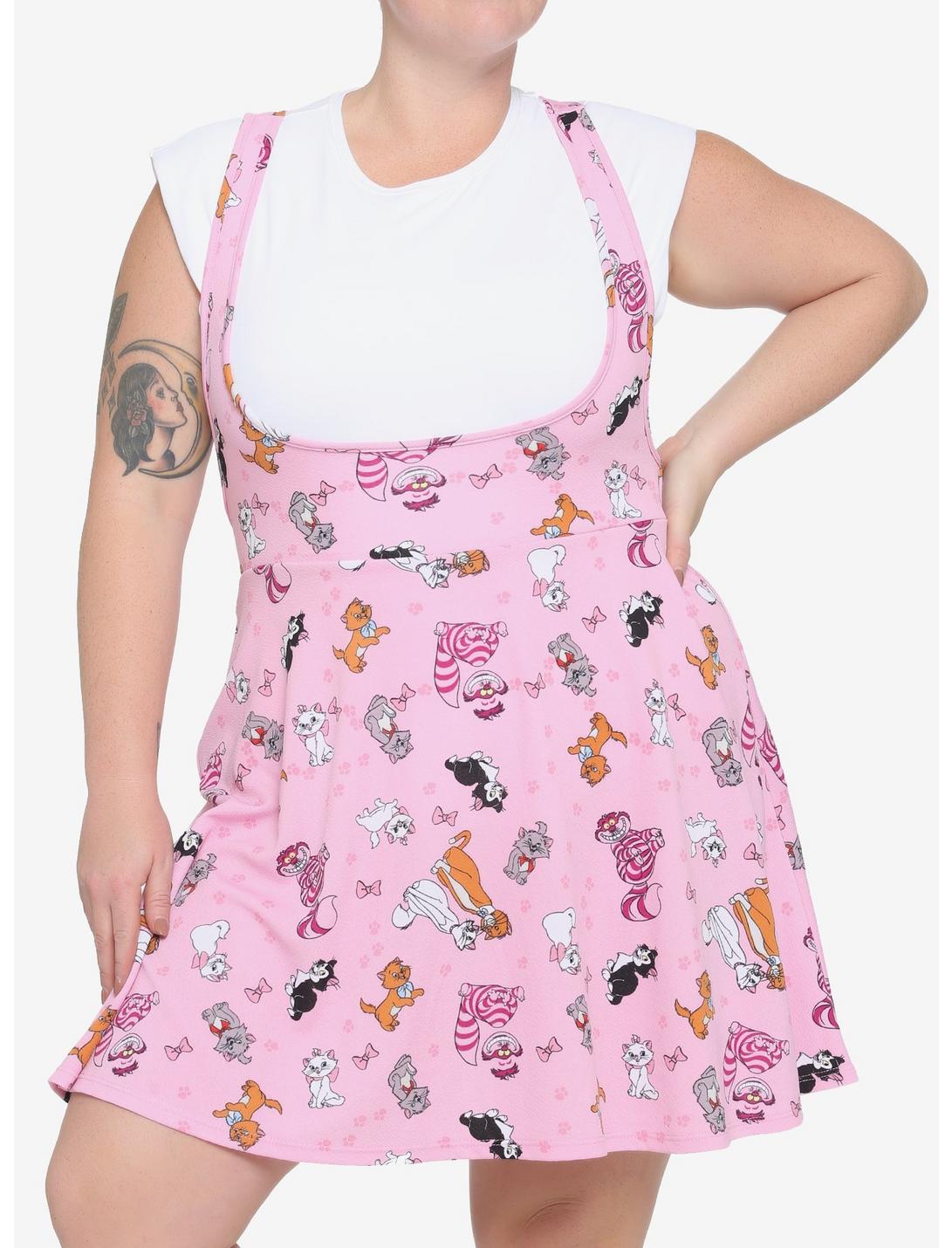 Disney Cats Pink Suspender Skirt Plus Size, MULTI, hi-res