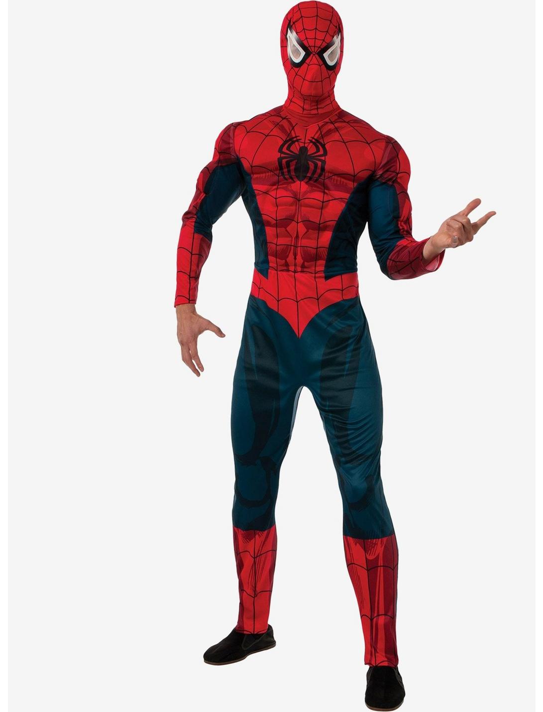 Marvel Spider-Man Muscle Costume, RED, hi-res