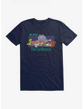 Studio Ghibli The Cat Returns Cat King Feast T-Shirt, MIDNIGHT NAVY, hi-res
