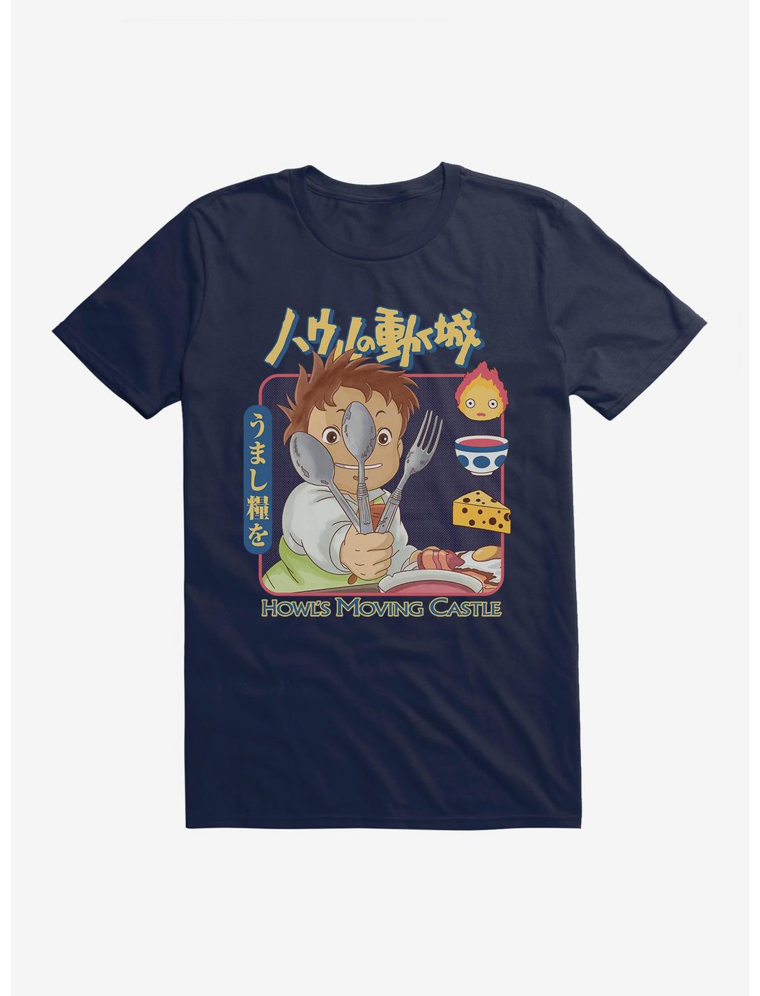 Studio Ghibli Howl's Moving Castle Markl Utensils T-Shirt, MIDNIGHT NAVY, hi-res