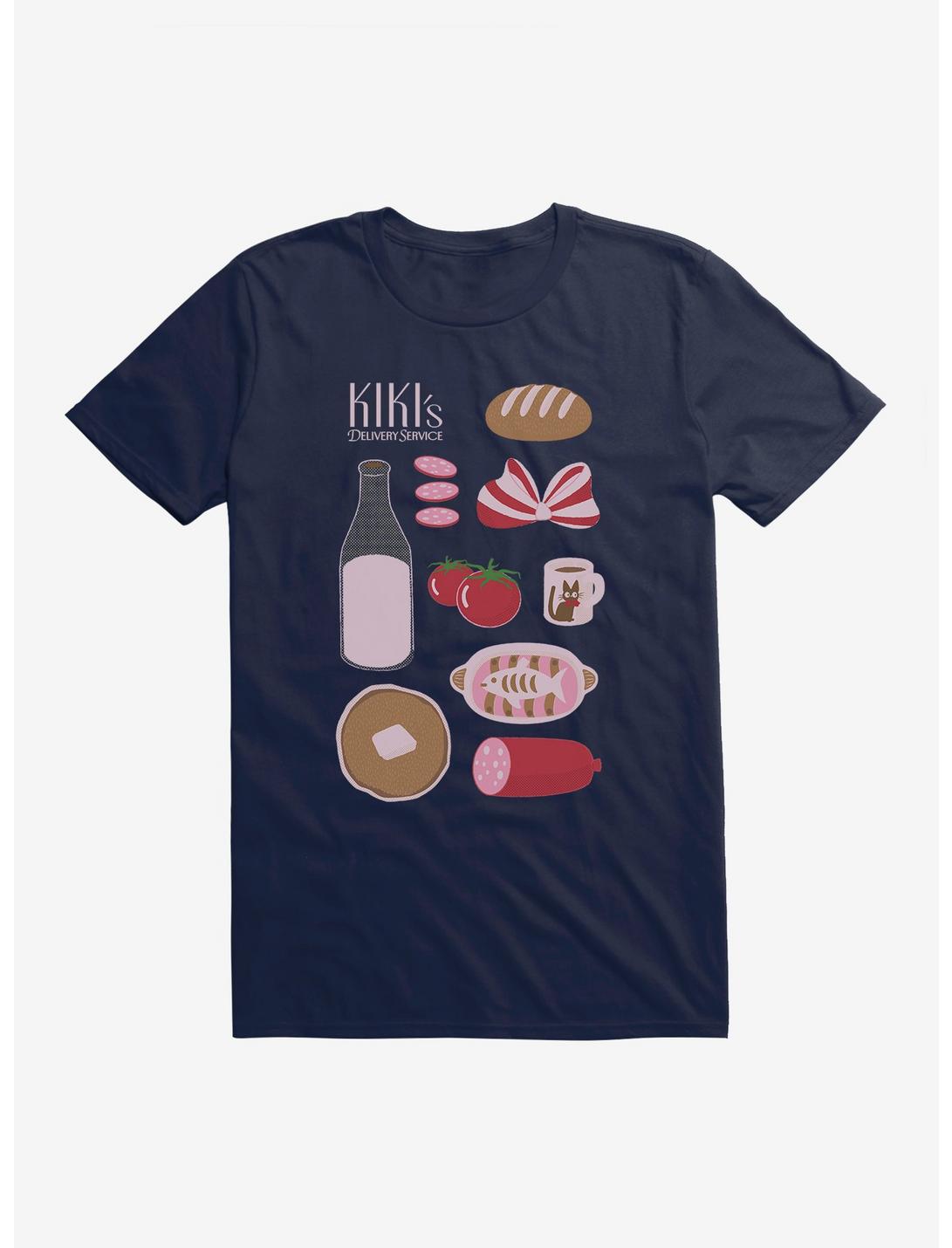 Studio Ghibli Kiki's Delivery Service Essential Foods T-Shirt, MIDNIGHT NAVY, hi-res