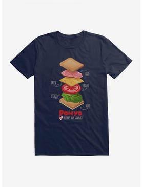 Studio Ghibli Ponyo Deconstructed Ham Sandwich T-Shirt, MIDNIGHT NAVY, hi-res