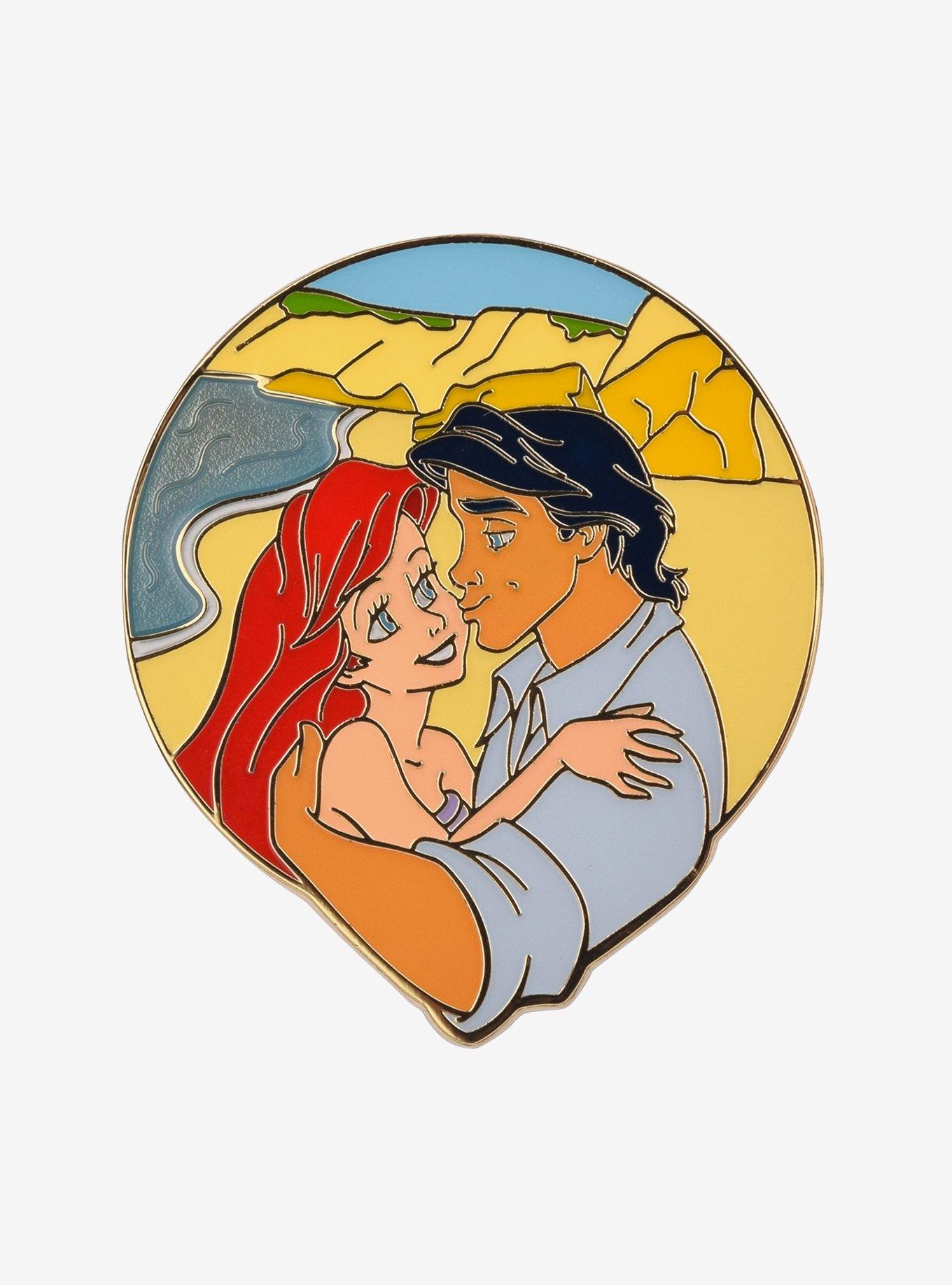 Disney The Little Mermaid Ariel & Eric Circle Frame Enamel Pin - BoxLunch Exclusive, , hi-res