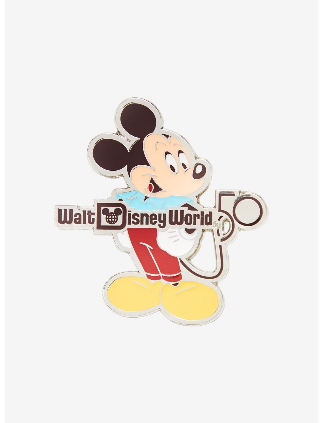 Loungefly Disney Walt Disney World 50th Anniversary Mickey Mouse & Logo Enamel Pin - BoxLunch Exclusive, , hi-res