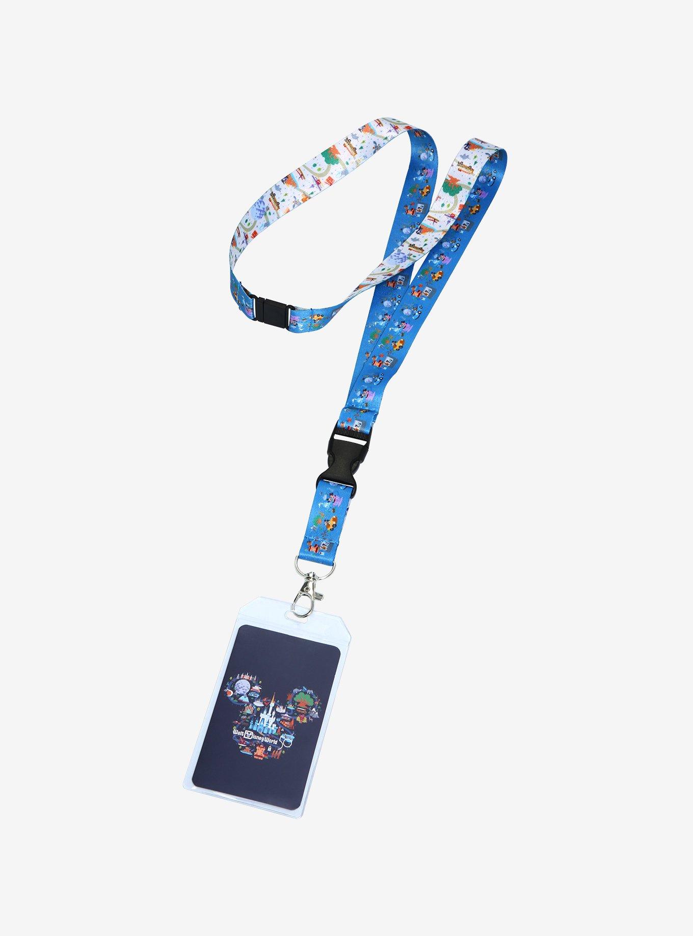 Disney Walt Disney World 50th Anniversary Map & Attractions Lanyard - BoxLunch Exclusive, , hi-res