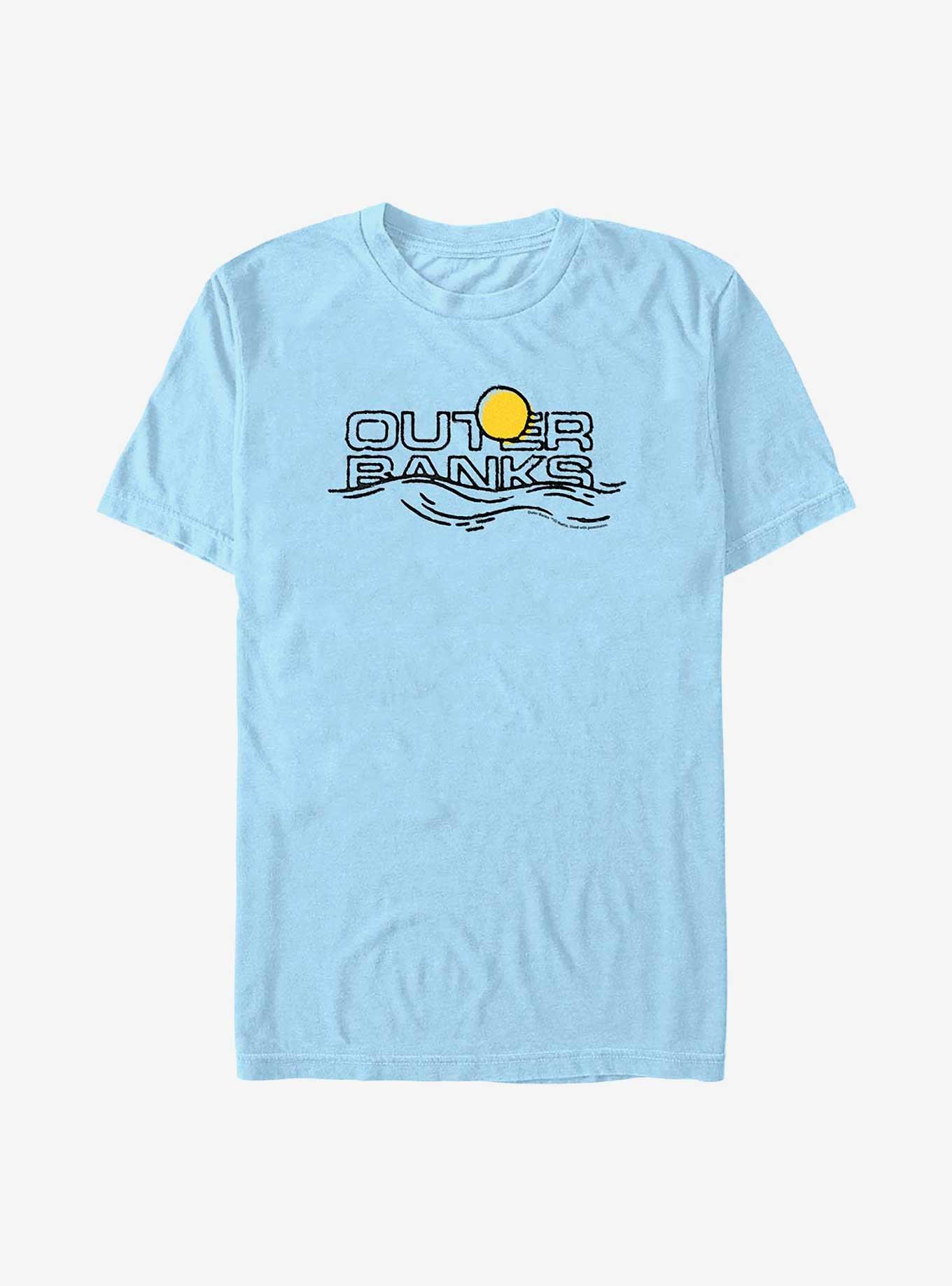 Outer Banks Title on Horizon T-Shirt, LT BLUE, hi-res