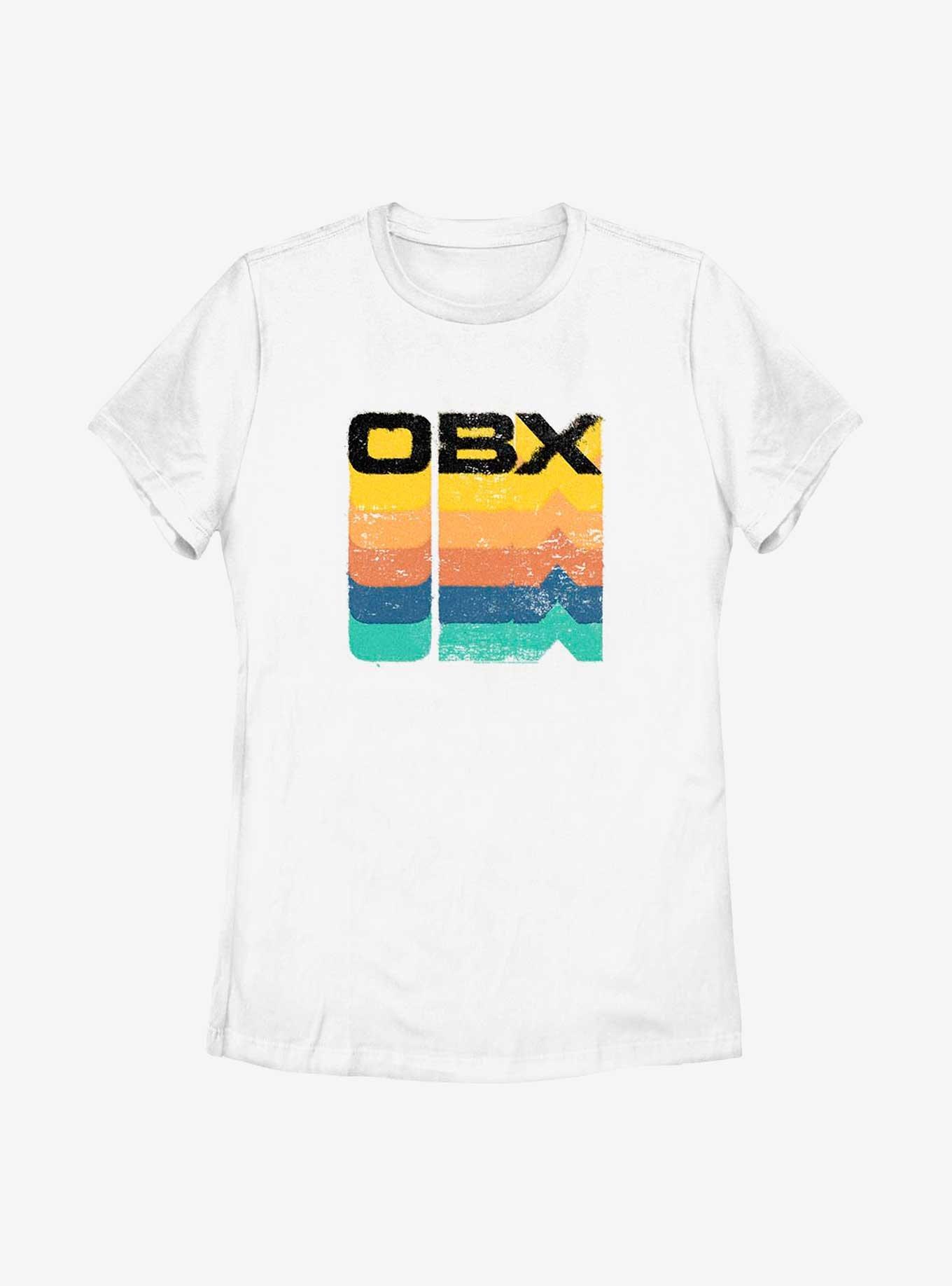 Outer Banks OBX Rainbow Stack Womens T-Shirt, WHITE, hi-res