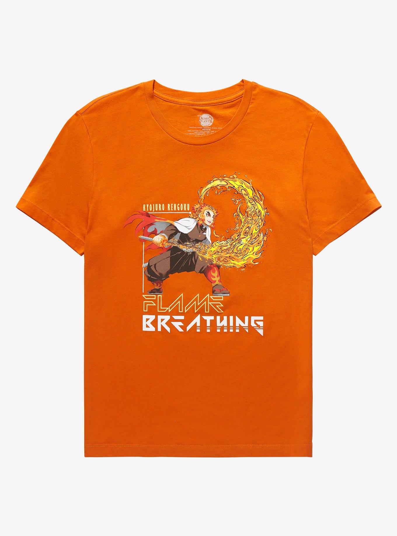 Demon Slayer: Kimetsu no Yaiba Kyojuro Rengoku Flame Breathing T-Shirt - BoxLunch Exclusive, BURNT ORANGE, hi-res