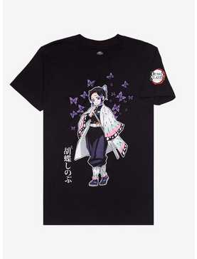 Demon Slayer: Kimetsu no Yaiba Shinobu Kocho Butterfly Character Portrait T-Shirt, BLACK, hi-res