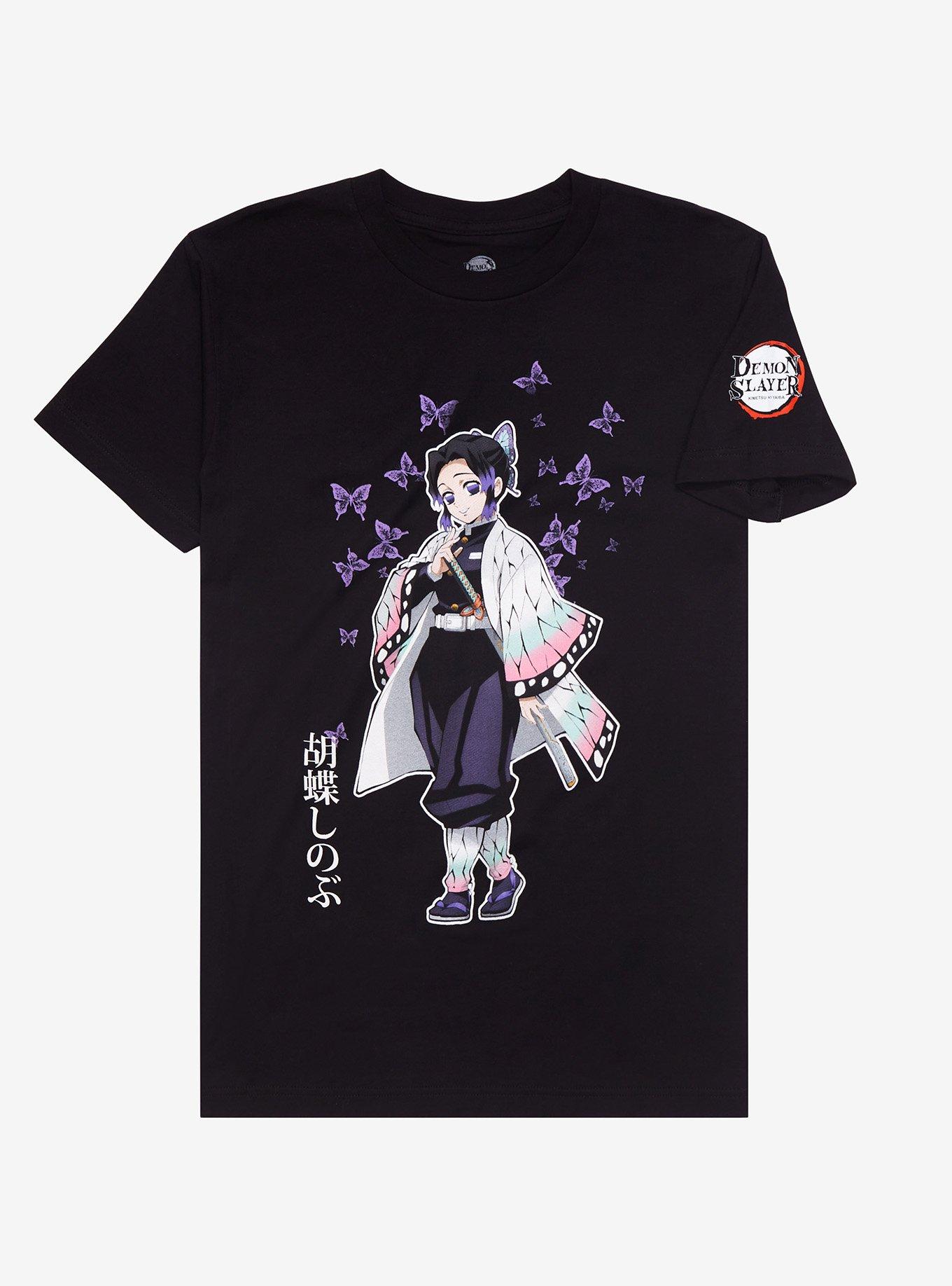 Demon Slayer: Kimetsu no Yaiba Shinobu Kocho Butterfly Character Portrait T-Shirt, BLACK, hi-res