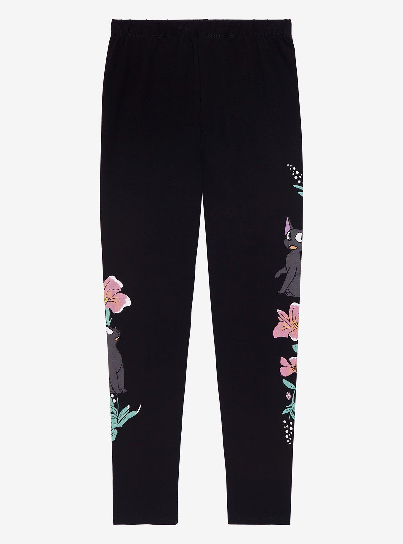 Studio Ghibli Kiki's Delivery Service Jiji Floral Leggings Plus Size ...