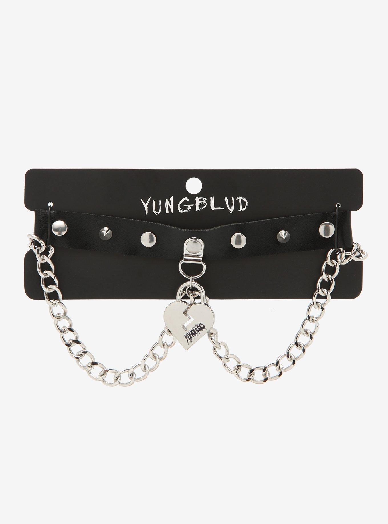 Yungblud Padlock Heart Chain Choker, , hi-res